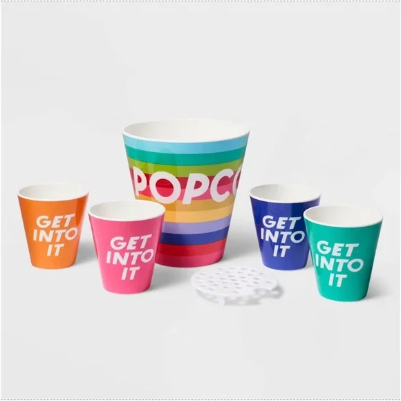 Tabitha Brown for Target - 5pc Colorful Popcorn Bowl & Cups Set. - Picture 8 of 8